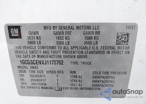 2018 Chevrolet Colorado Lt из США, поврежденный, VIN 1GCGSCENXJ1173762